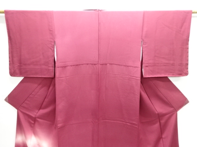  橋に寺塔風景模様織出し暈し付け下げ色無地着物